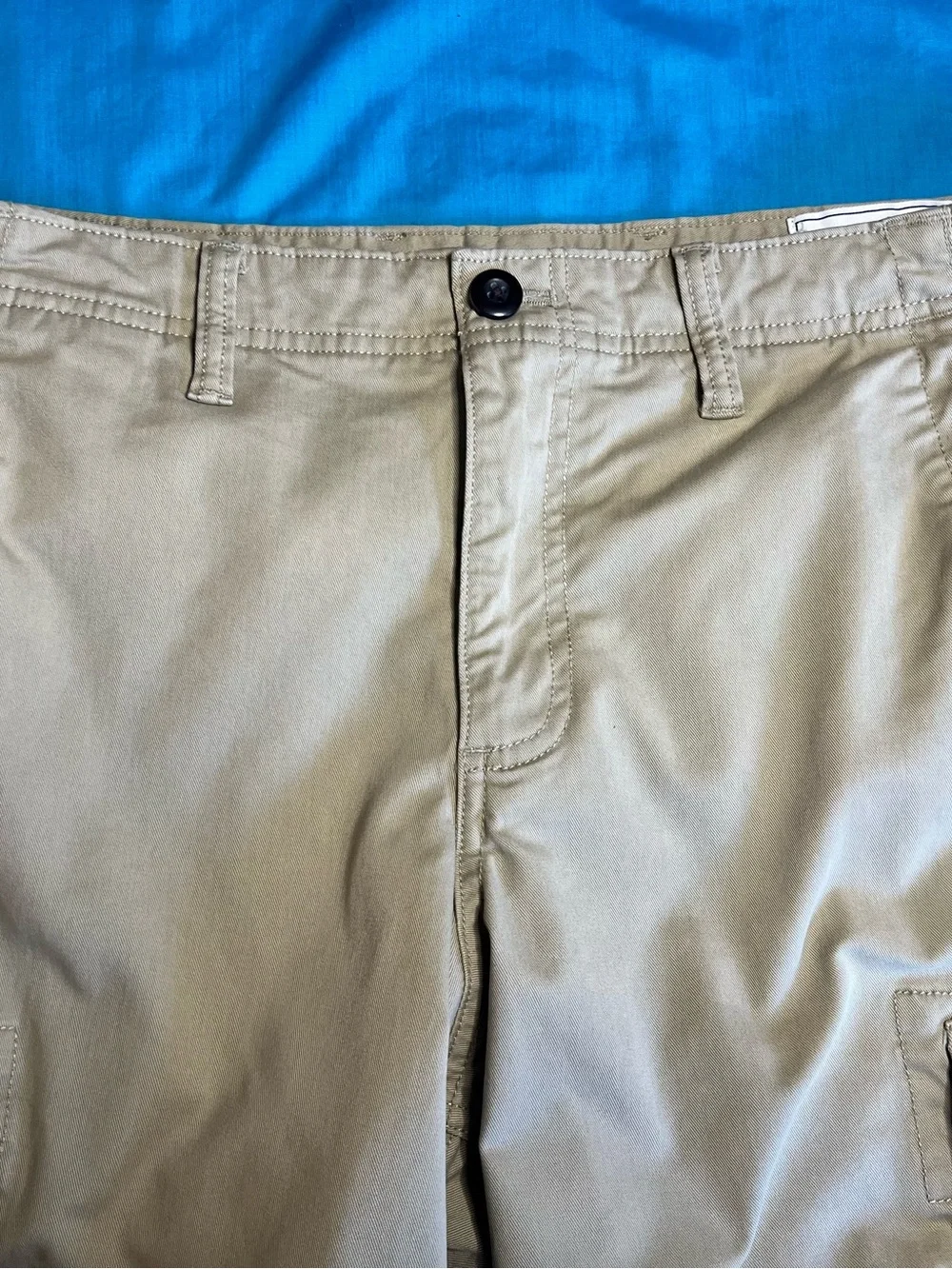 Gap 11” Cargo Shorts Khaki Tan Relaxed Utility Cotton Stretch Mens 33